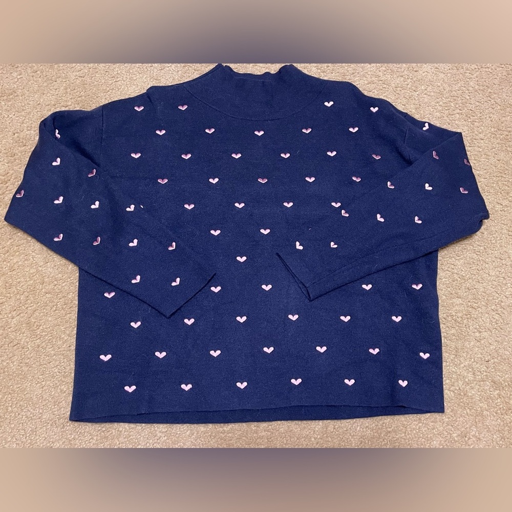 Anthropologie Maeve Carys Mock-Neck Heart Sweater, M